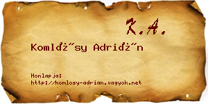Komlósy Adrián névjegykártya