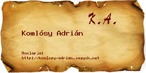 Komlósy Adrián névjegykártya